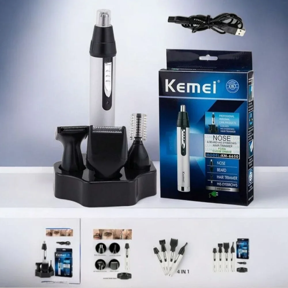 Kemei KM-6650 Multifuctional Nose Ear Hair Trimmer For Men Or Women Electric